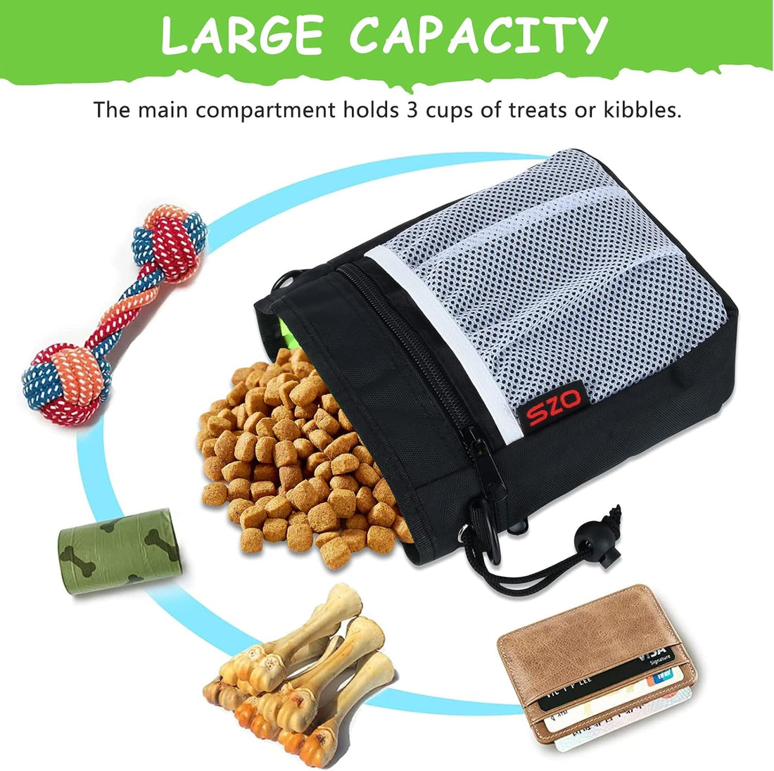SZO Dog Treat Pouch - 3 Ways to Wear Treat Pouches for Pet Training