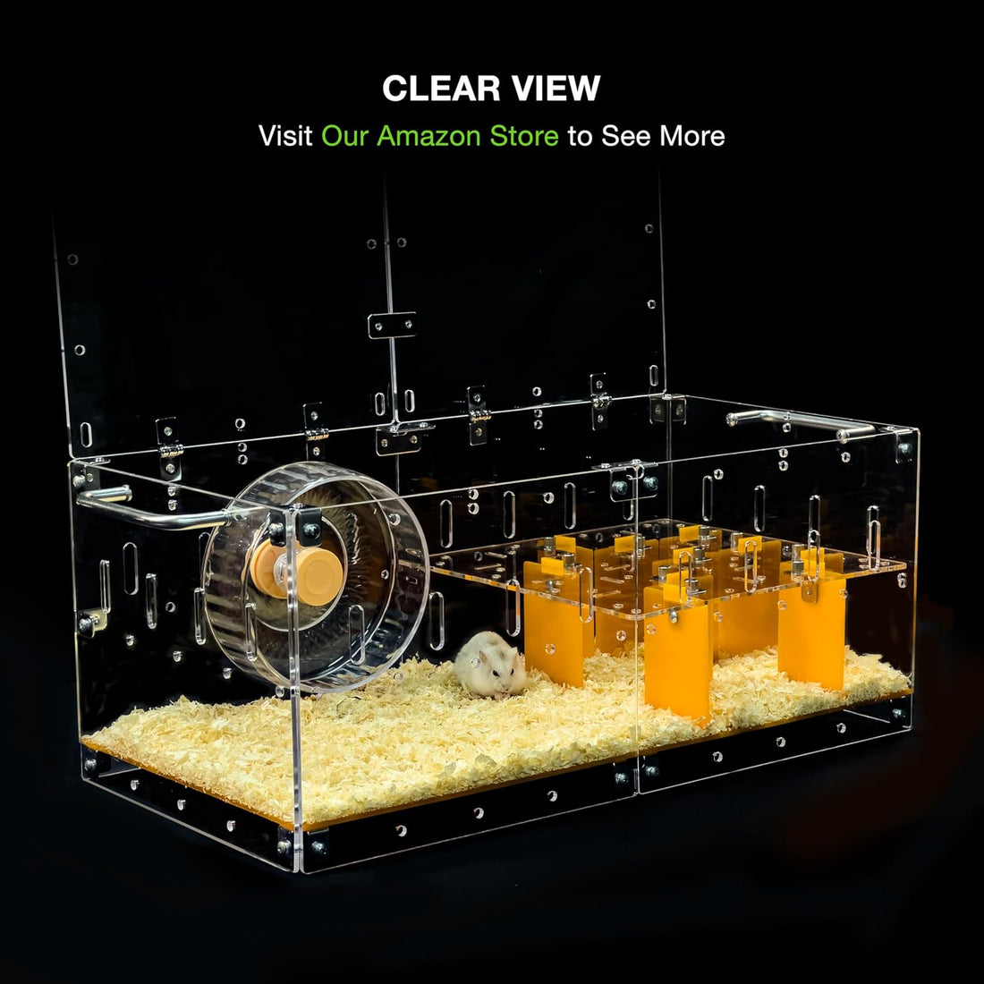 GuineaLoft™ Acrylic Cage - Small 2x1' Enclosure w/Lid & Bottom