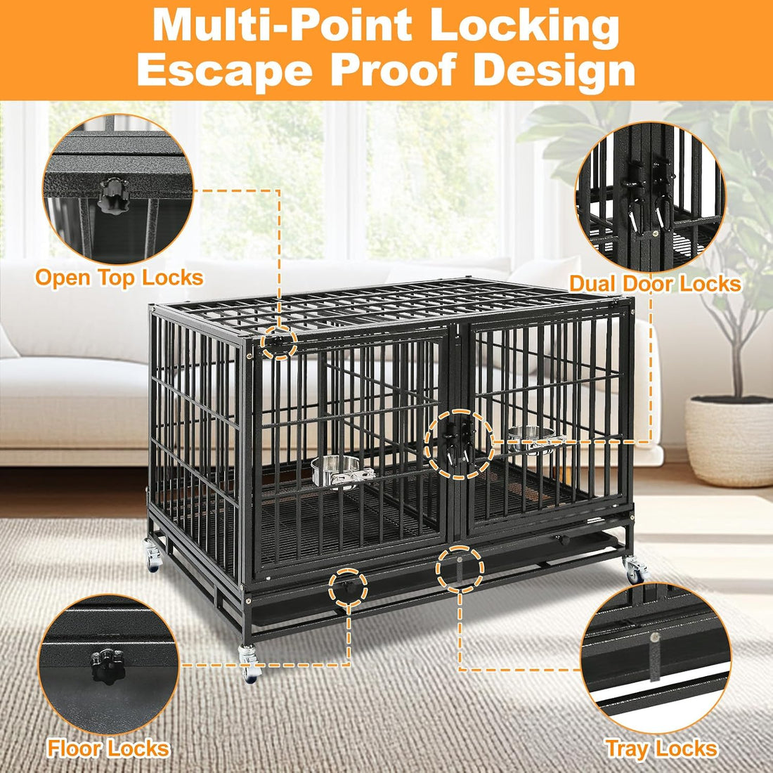 Homey Pet 43" Double Dog Crate