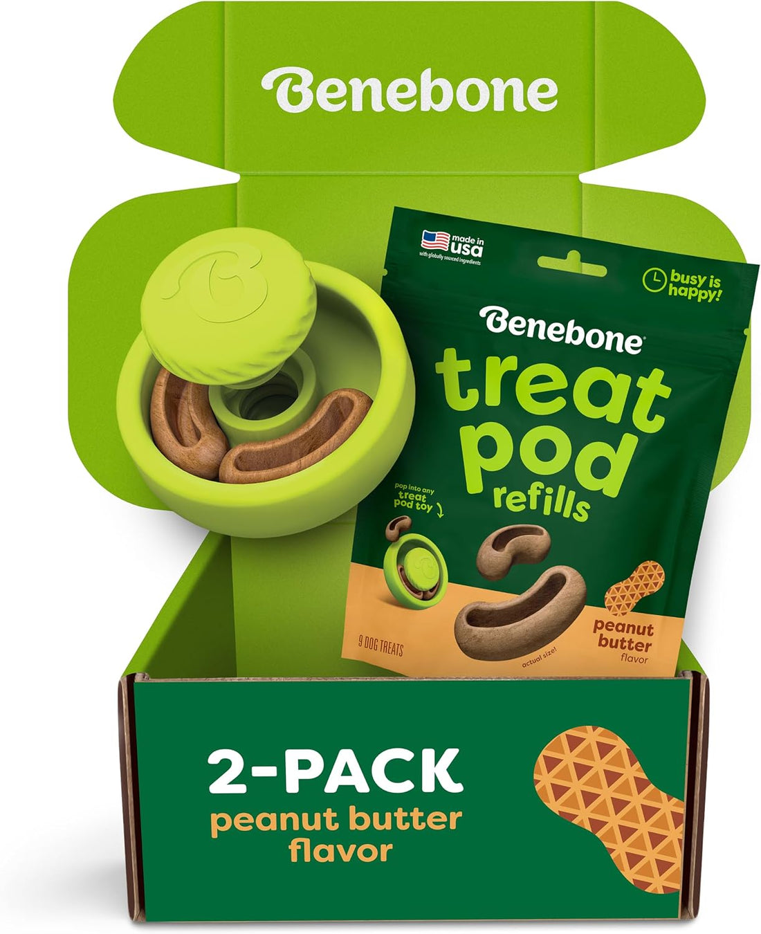 Benebone Tongue Twister & Peanut Butter Treat Pod Refill 2 Pack