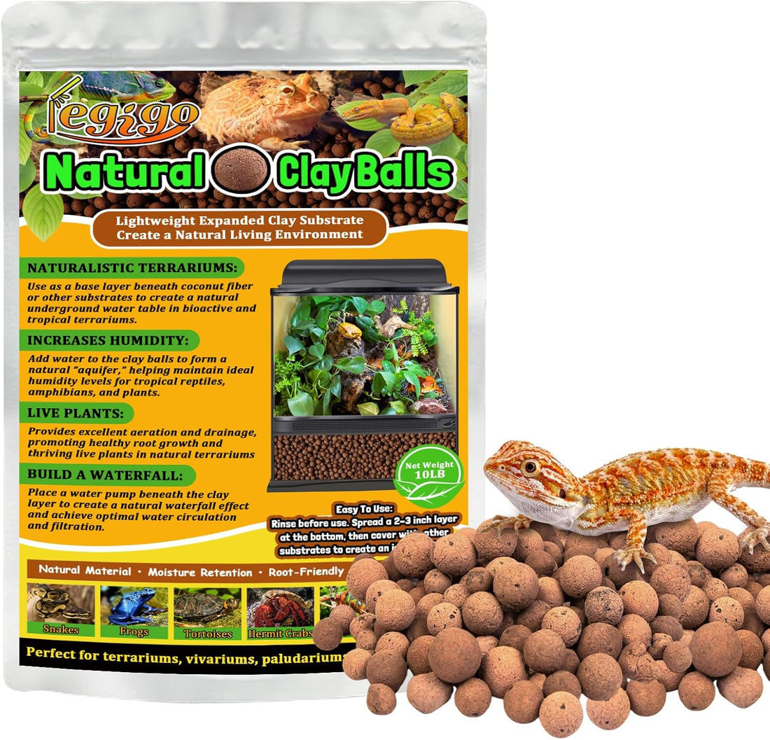 Legigo 10 LB Organic Expanded Clay Balls Terrarium Substrate
