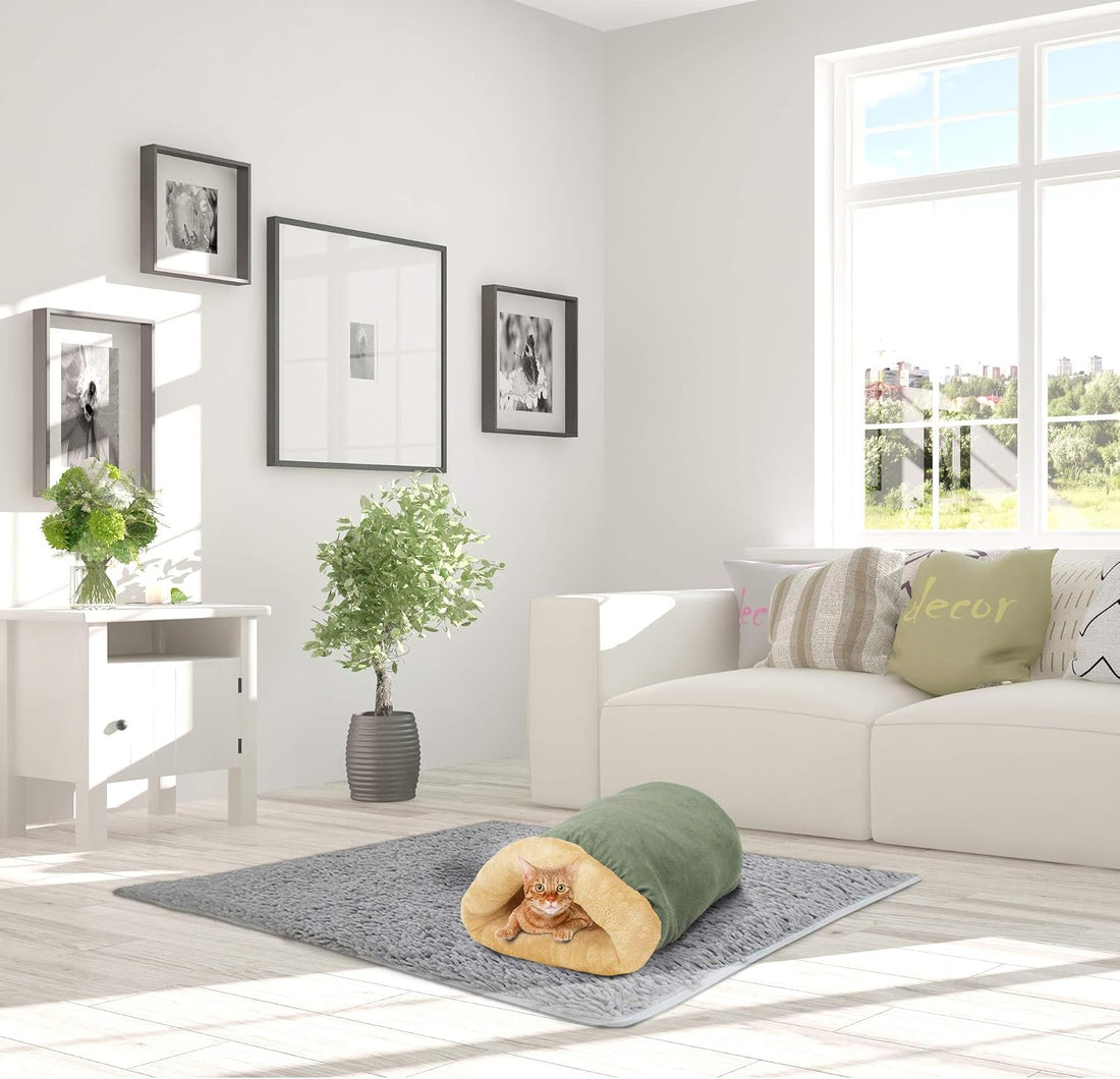 4 in 1 Self Warming Burrow Cat Bed Hideway Sleeping Cuddle Cave
