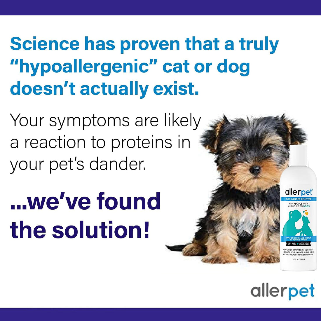 Allerpet Dog Dander Remover w/Free Mitt & Sprayer, Dry Skin Relief