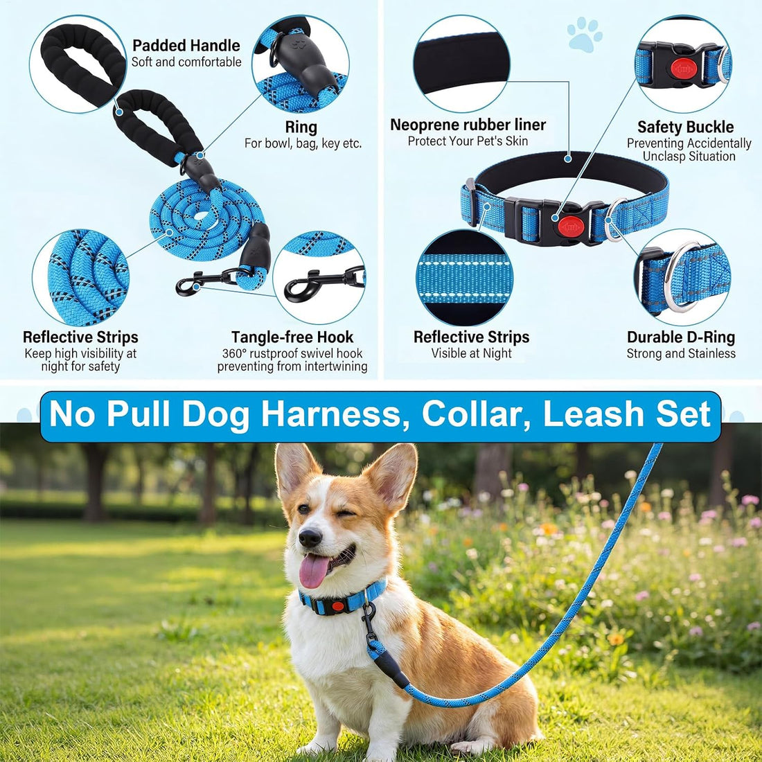 30 Pcs Puppy Starter Kit No Pull Harness Set
