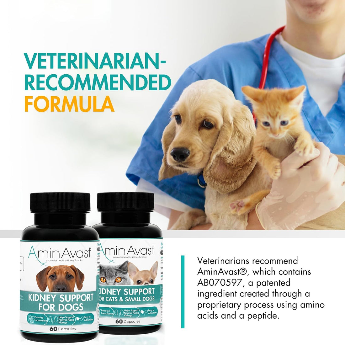 AminAvast 300mg Kidney Support for Cats & Small Dogs