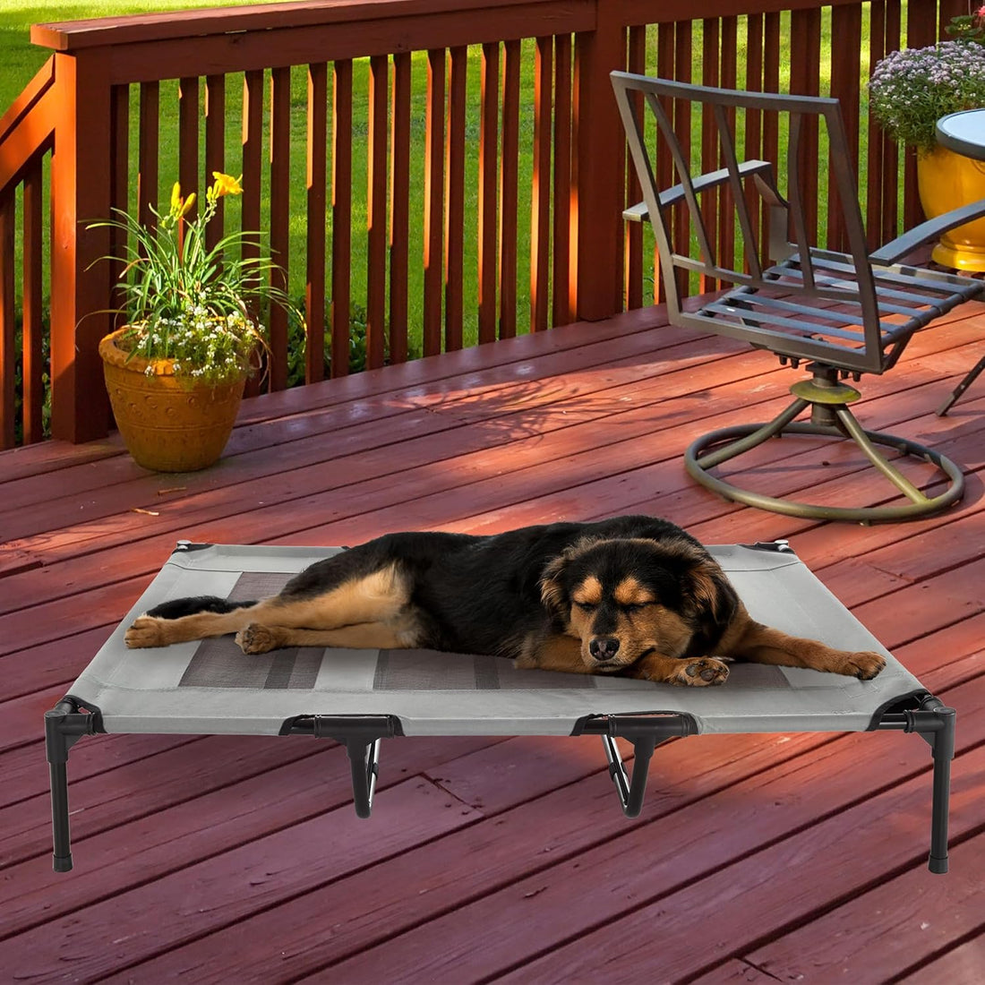 Elevated Dog Bed - 48x35.5-Inch Portable Pet Bed with Non-Slip Feet