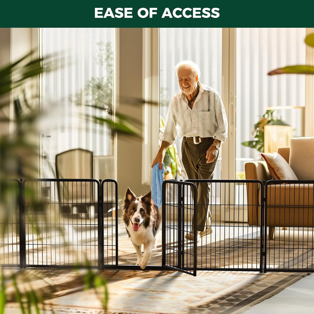 FXW Dog Gate, Extra Wide Adjustable for Openings Up to 219", 32" H