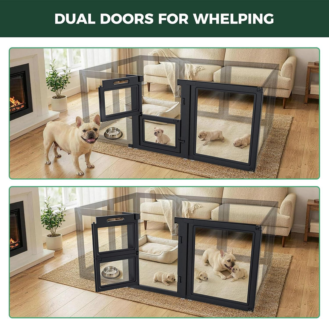 FXW Add-On Whelping Gate & Panel for AuraSpace Acrylic Indoor Dog