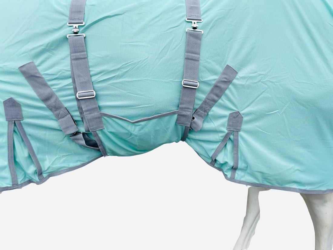Horse Fly Sheet with Neck & Detachable Belly Band, Lightweight Mesh