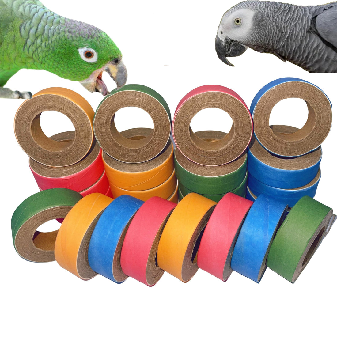ToughRight 24Pcs Fatty Bagels Bird Toys for Parrots Durable Cardboard