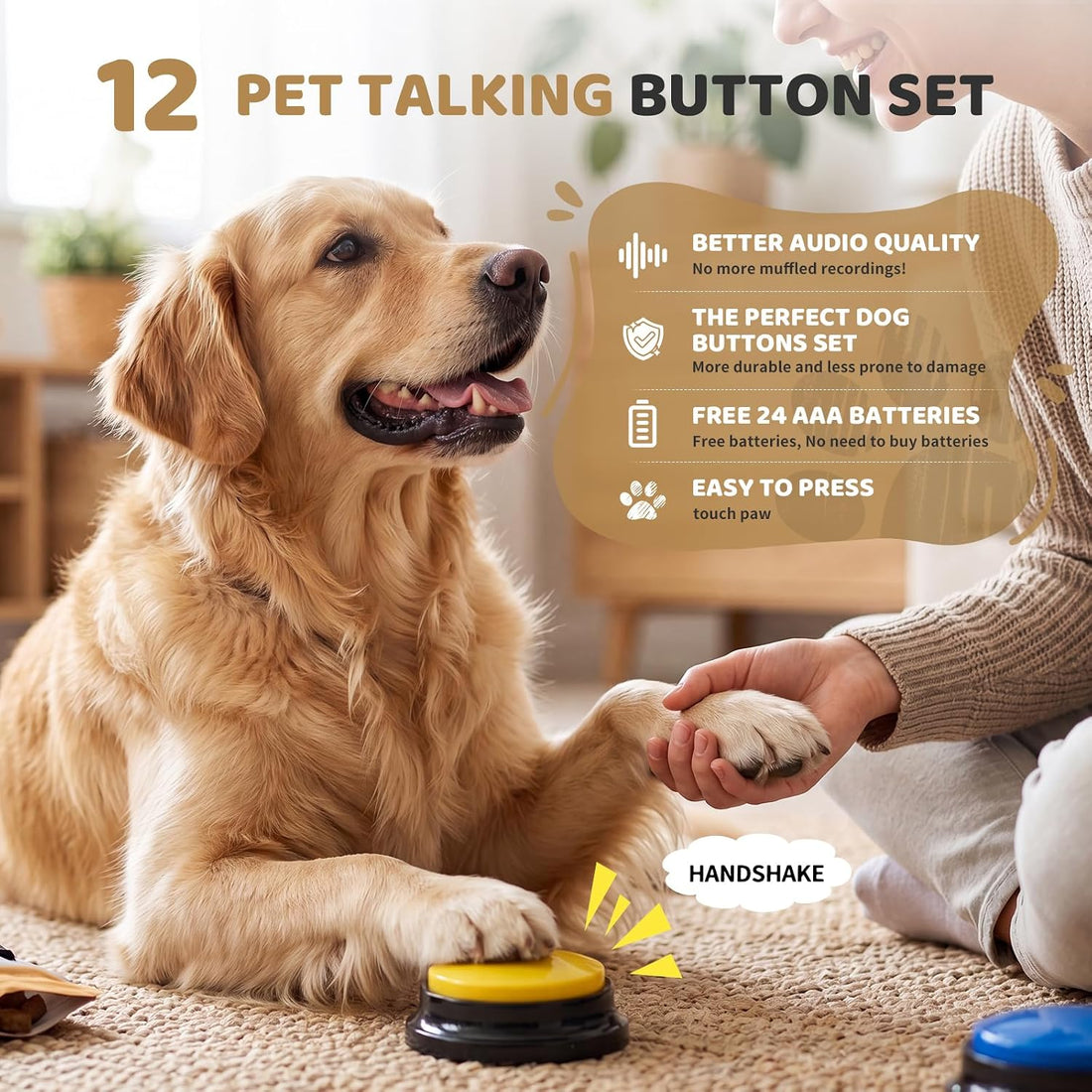 Dog Buttons for Communication Set of 12 HD Dog Talking Buttons 50