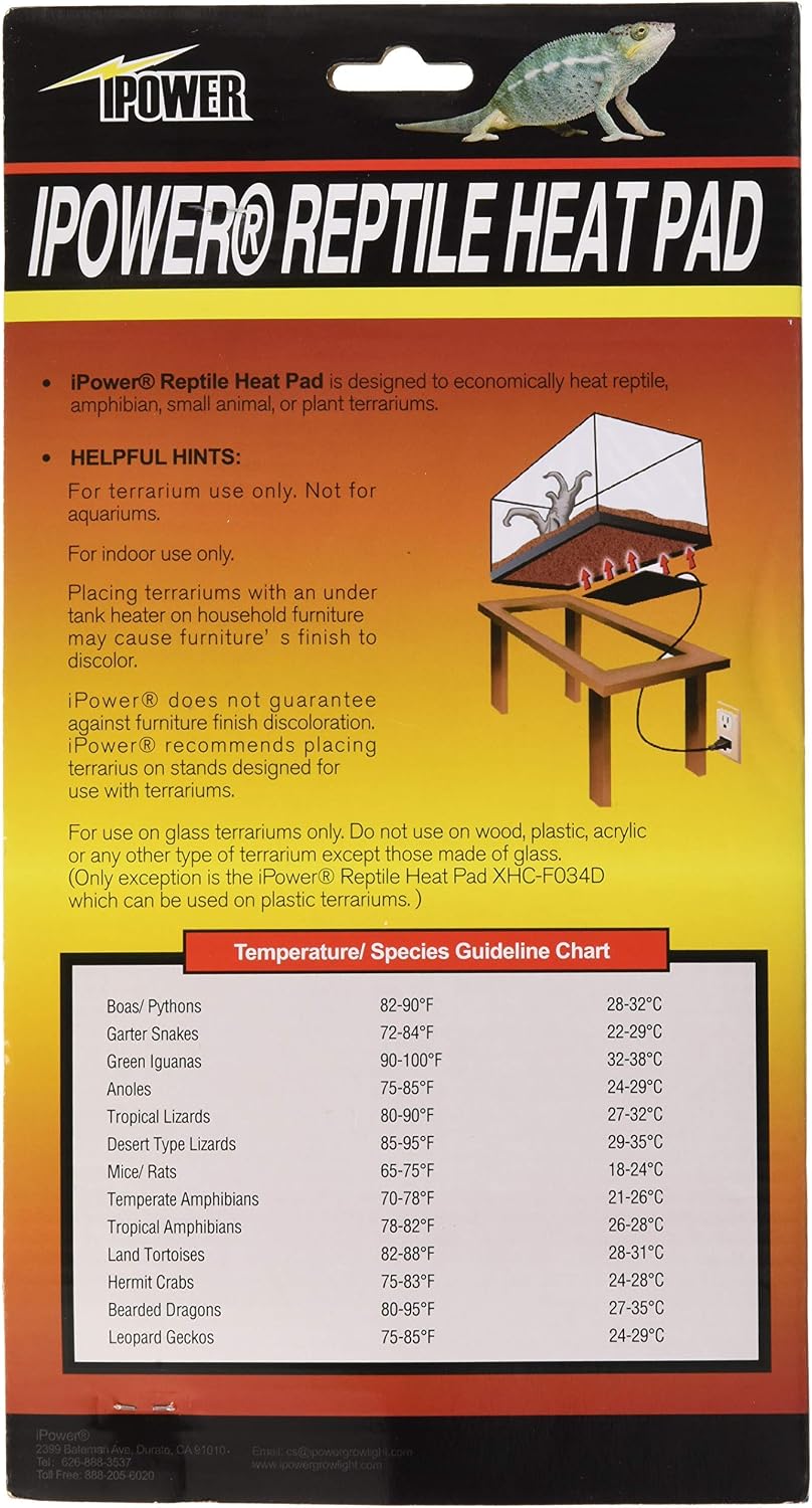 iPower 6 by 8-Inch 8W Reptile Heat Mat