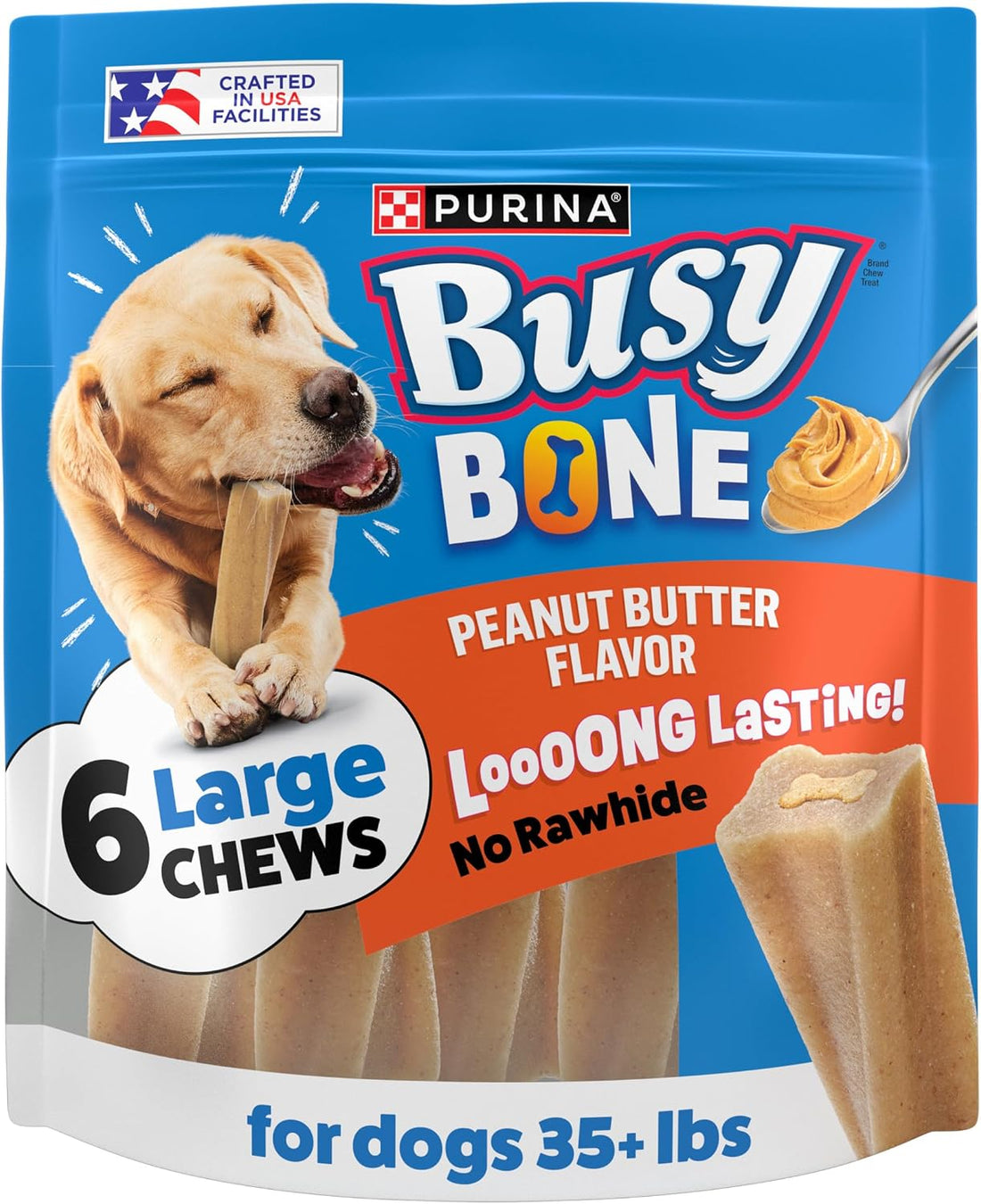 Purina Busy Bone Large Dog Chew Treats, Peanut Butter Flavor
