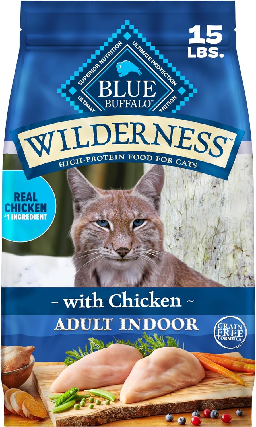 Blue Buffalo Wilderness Chicken Adult Indoor Dry Cat Food, Grain-Free