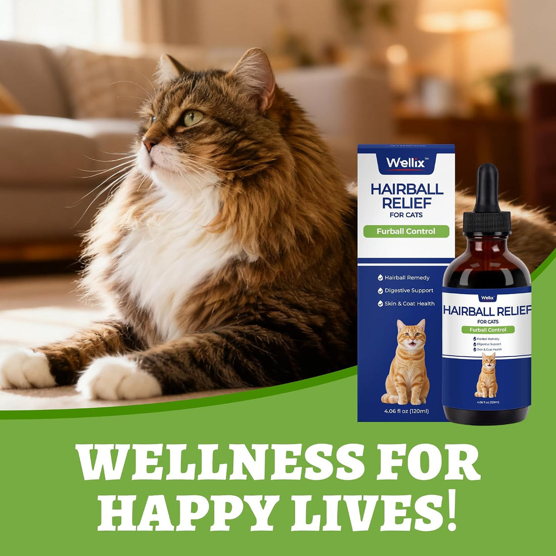 Wellix 120ml Cat Hairball Remedy Drops