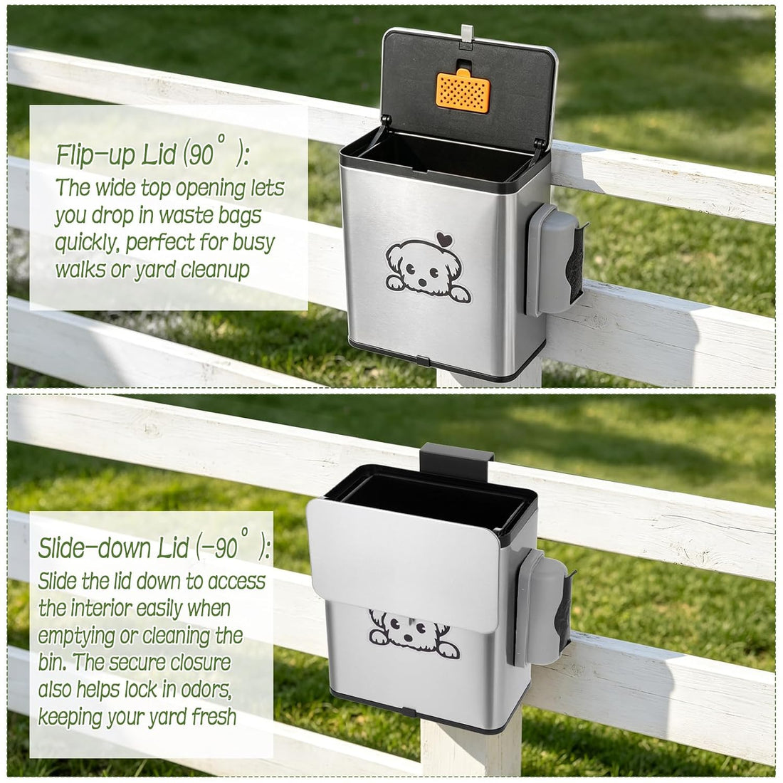 Stainless Steel Dog Poop Trash Can Outside