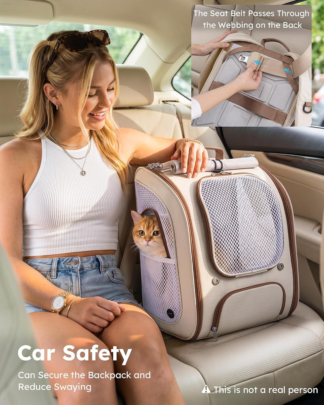 Pecute Cat Backpack Carrier, Spacious & Breathable Pet Backpack