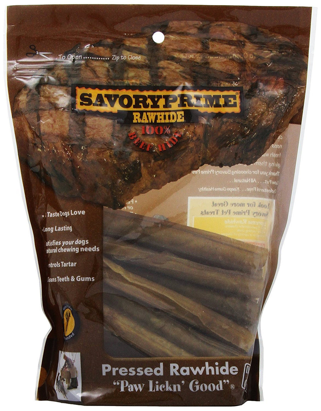 Savory Prime 25-Pack Pressed Roll, 5-Inch, Natural, All Breed Sizes