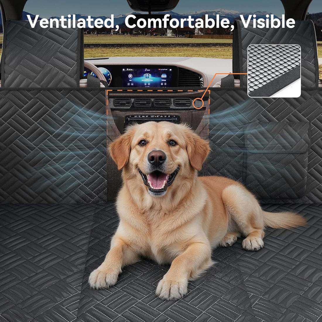 Waterproof SUV Dog Car Seat Cover for Back Seat (Black)