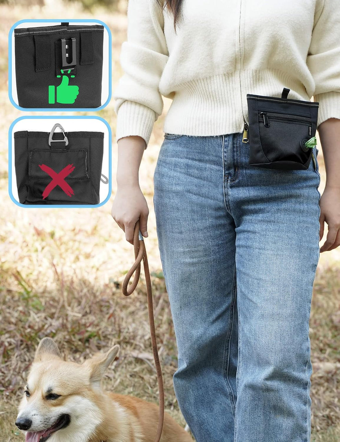 Gobeigo Dog Treat Pouch and Training Clicker