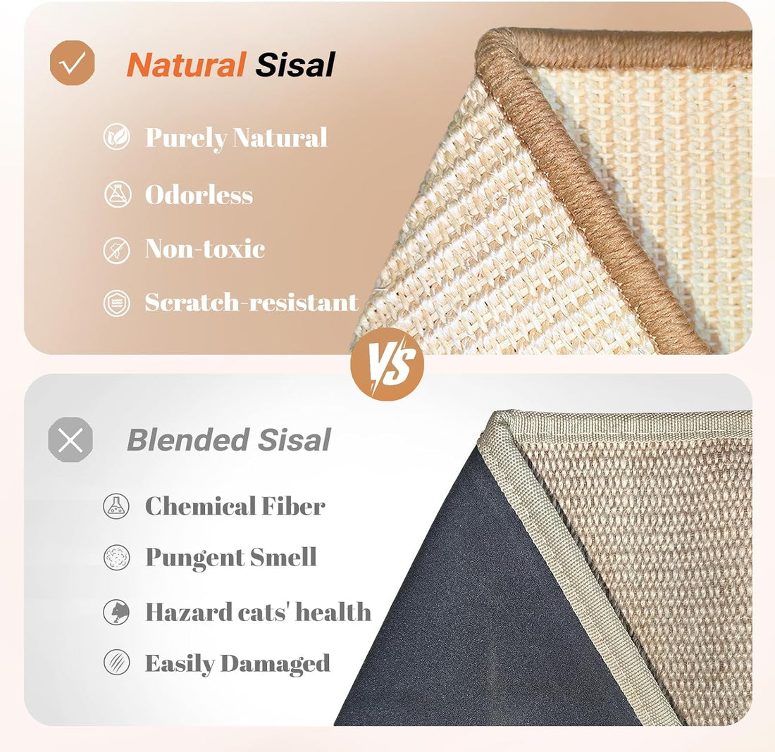 CHEERHOME PETS Sisal Cat Scratcher Ramp for Indoor L-Shape Solid