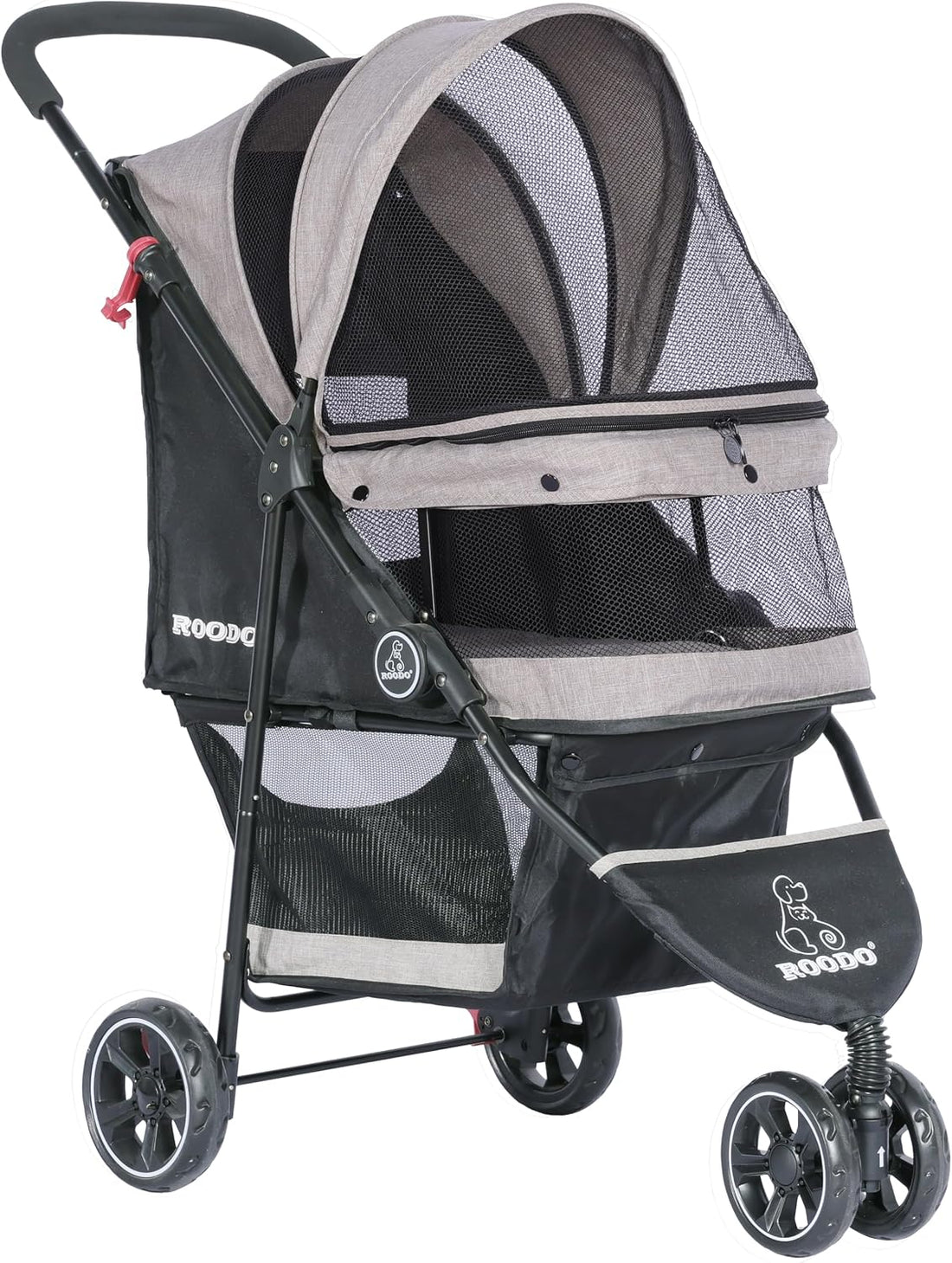 ROODO 3 Wheel Dog Pet Cat Stroller Best Lightweight Foldable Compact