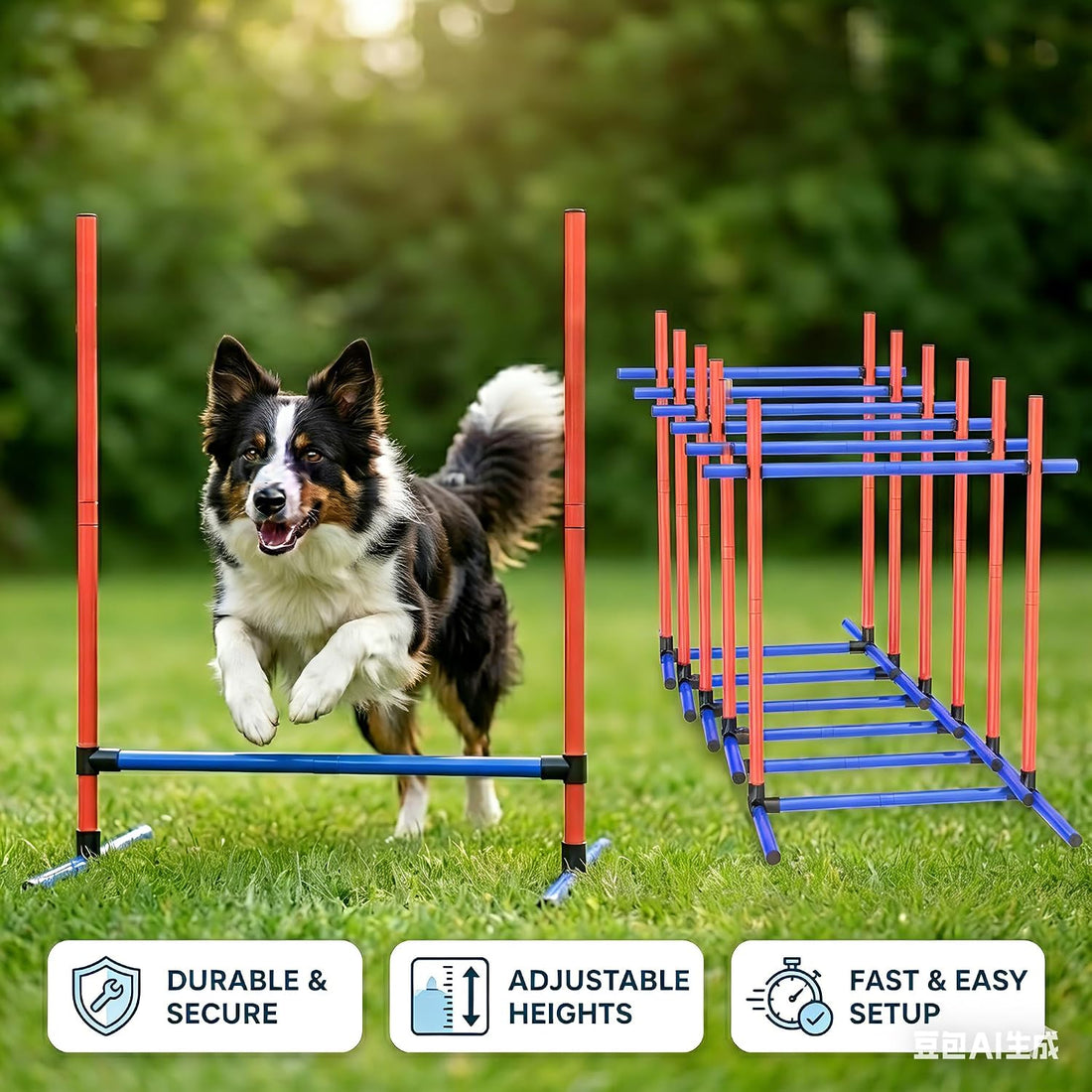 Dog Agility Equipment Set with Jumping Hoop for Agility Training