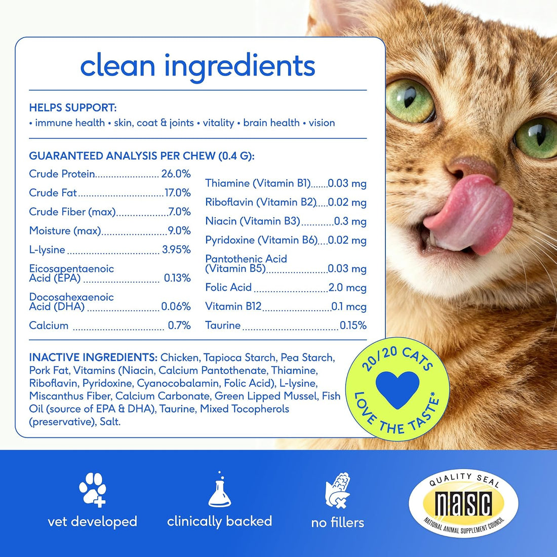 Native Pet Cat Multivitamin - Chicken Flavored Cat Vitamins