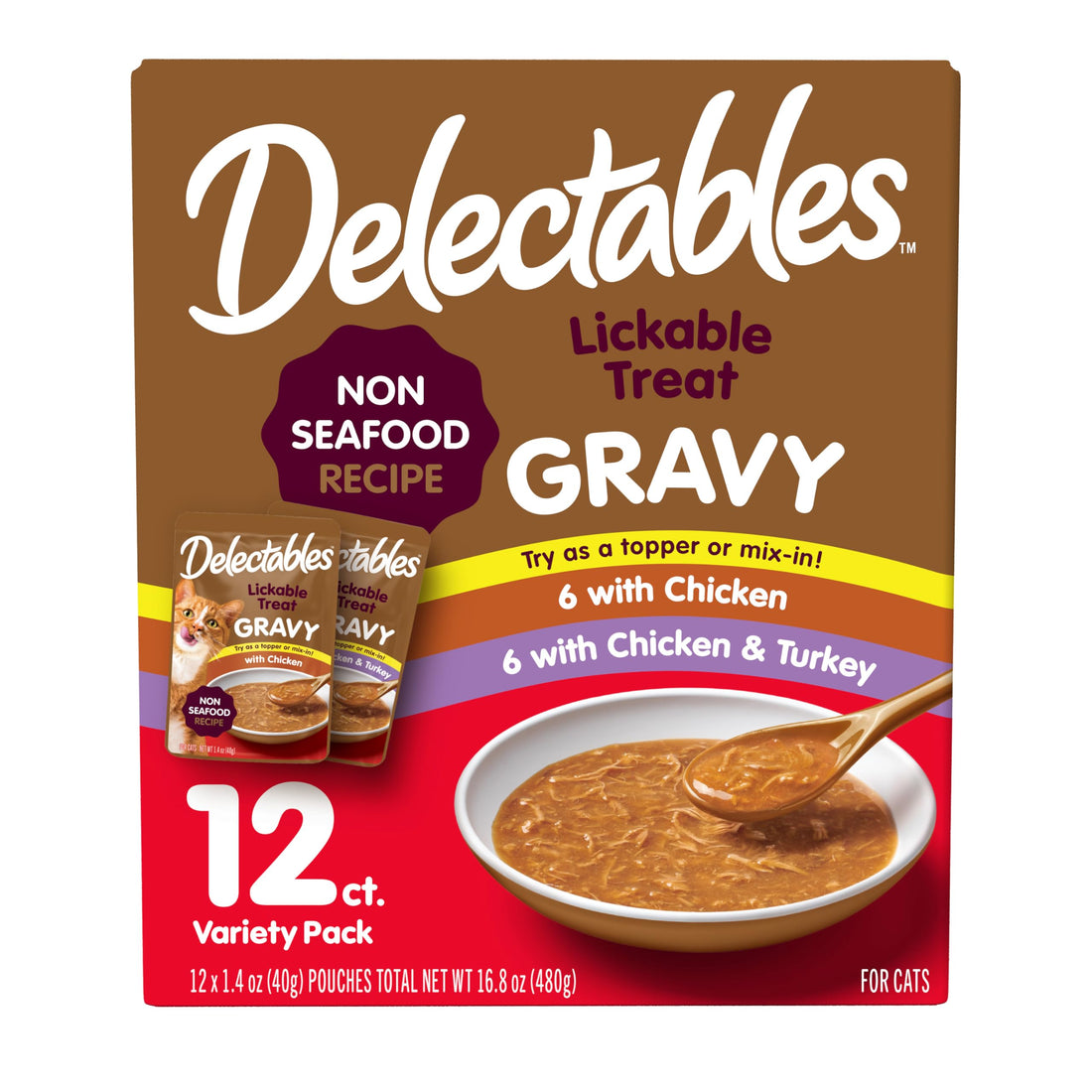 Delectables Lickable Treat Gravy Wet Cat Treat & Food Topper
