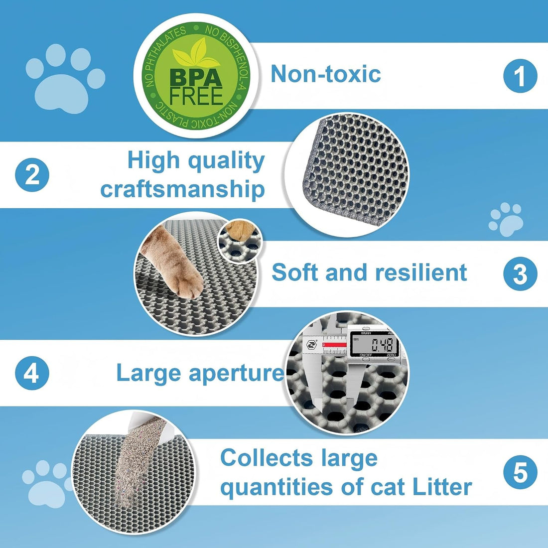 Xuanyaente Double Layer Ultra Soft Cat Litter Mat