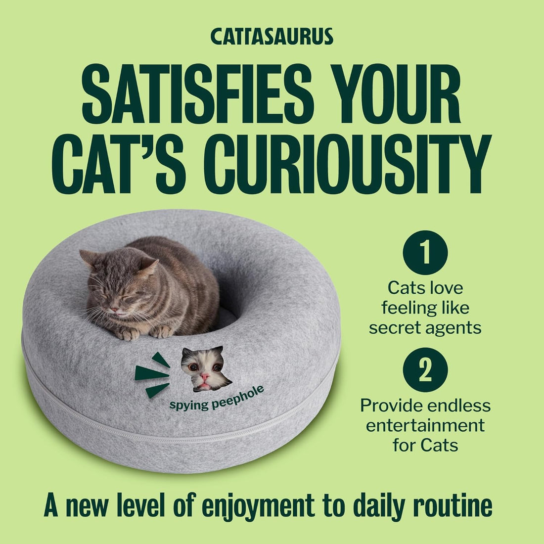 Peekaboo Cat Cave Donut for Multiple & Large Cats up to 30-45 lbs