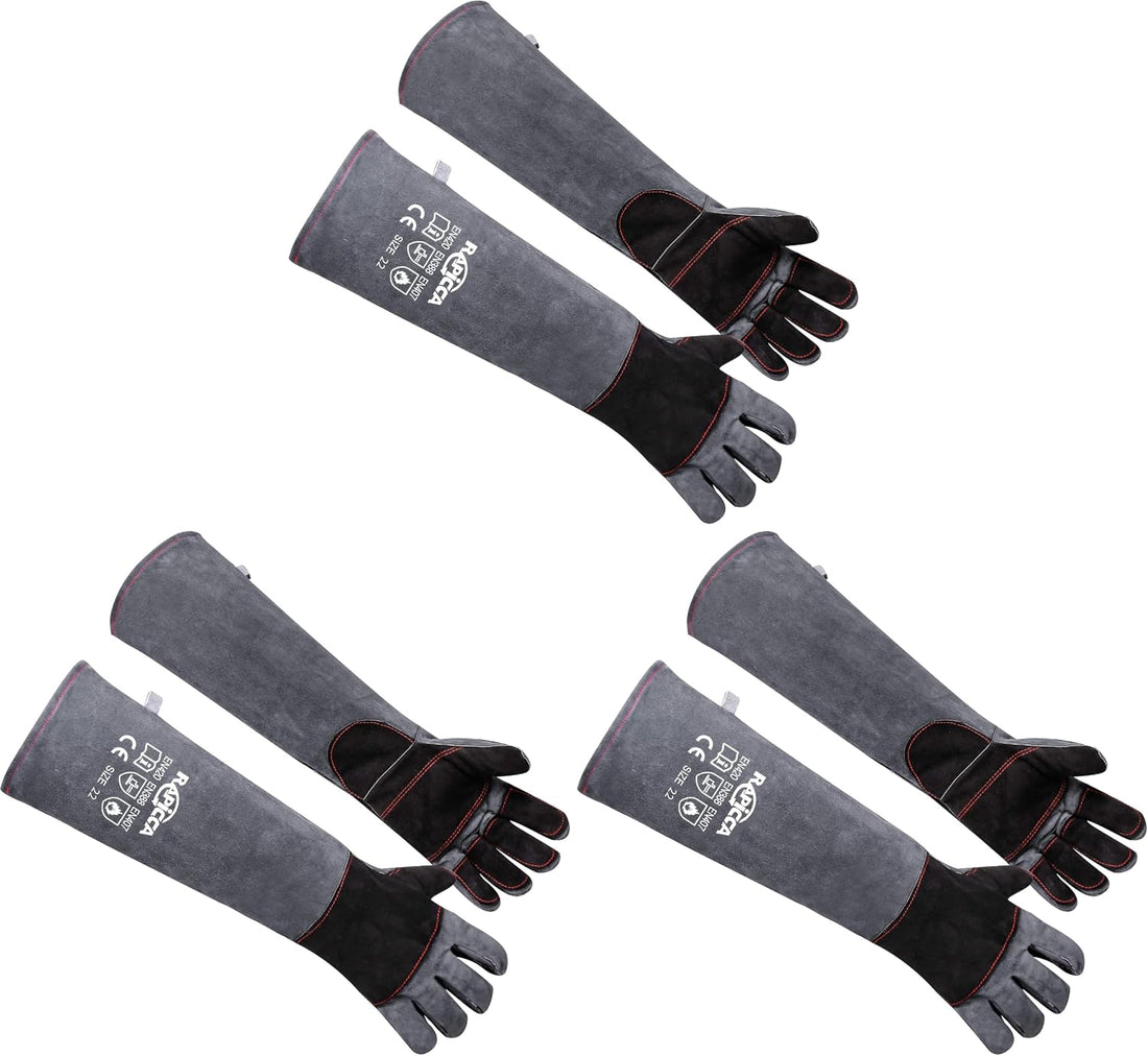 RAPICCA Animal Handling Gloves, Bite Proof Double Leather