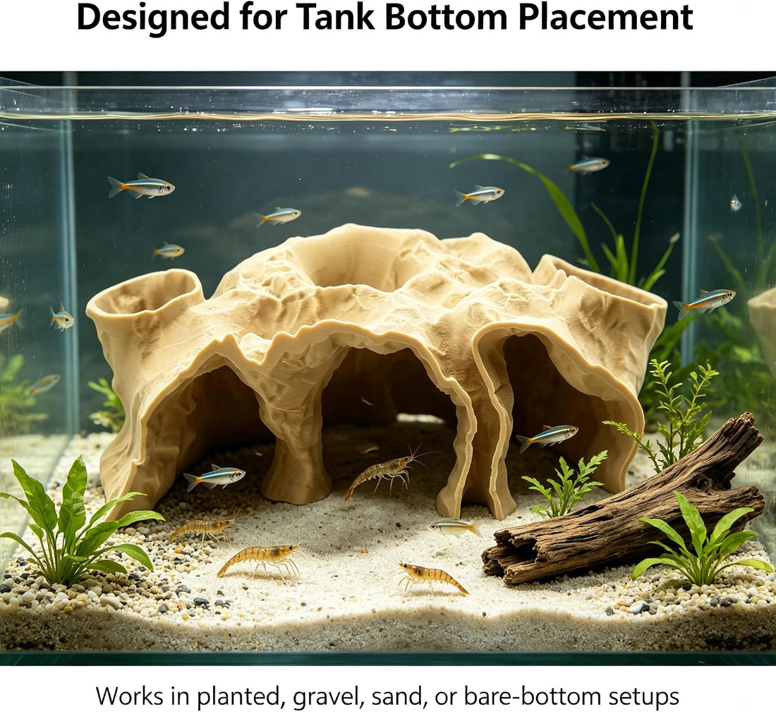 Sand Aquarium Cave for Fish Tank, 3D Printed Fish Hideout Tunnel