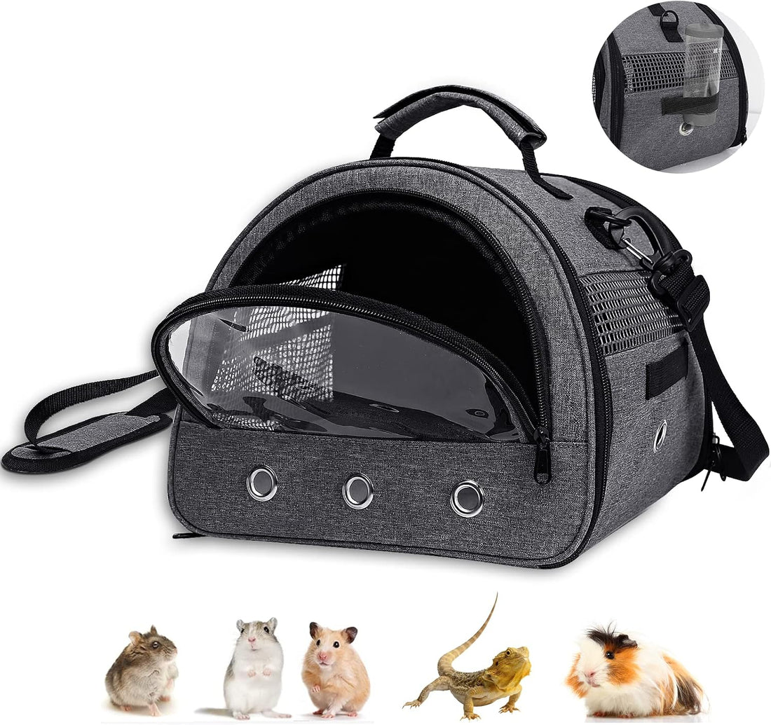 Guinea Pig Carrier with Water Bottle Holder & Washable Liner,Strap