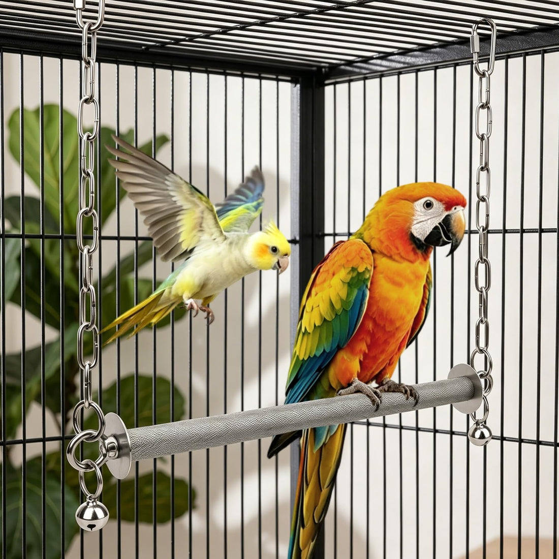 Litewoo Stainless Steel Large Bird Swing Perch Stand Toy for Parrot