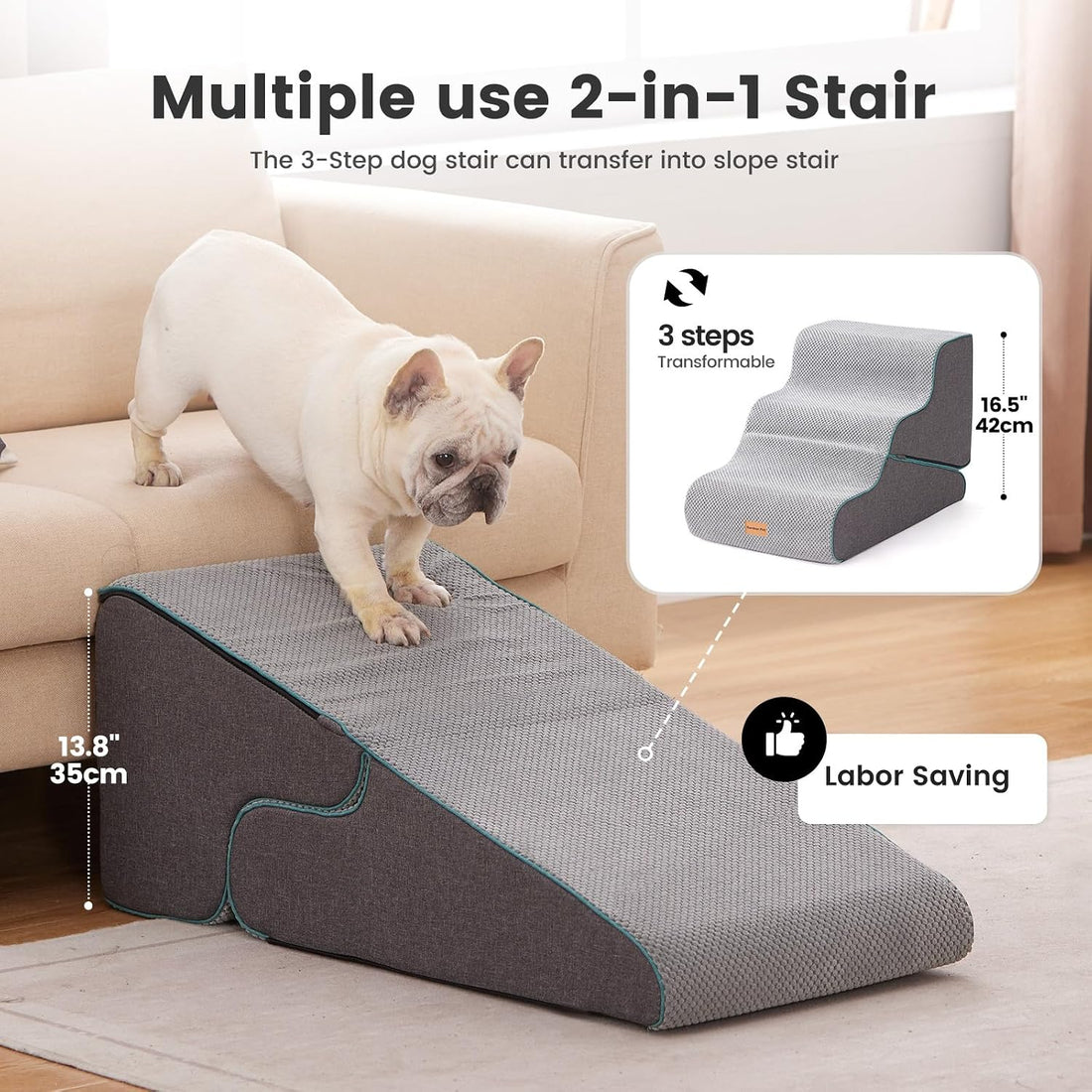 Gardner Pet Dog Stairs for Small Dogs 16.5" H