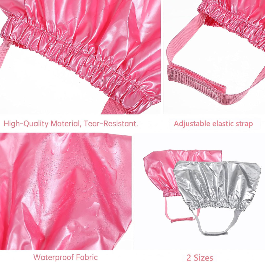 2Pcs Waterproof Pet Shower Cap Reusable Dog Bonnet for Bathing S&M