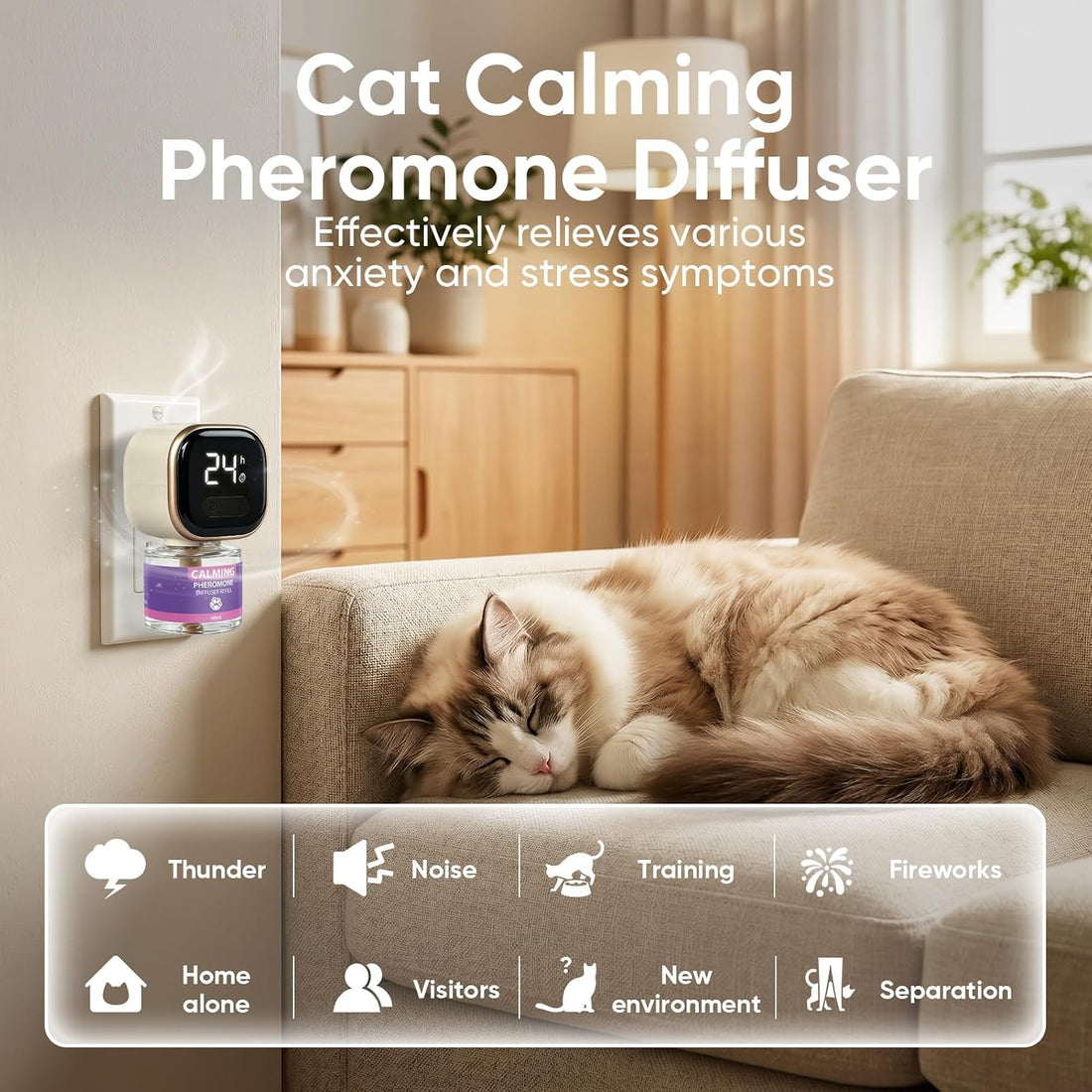 Cat Calming Diffuser Kit with Timer And Memory Adjustable 4/8/12/24H