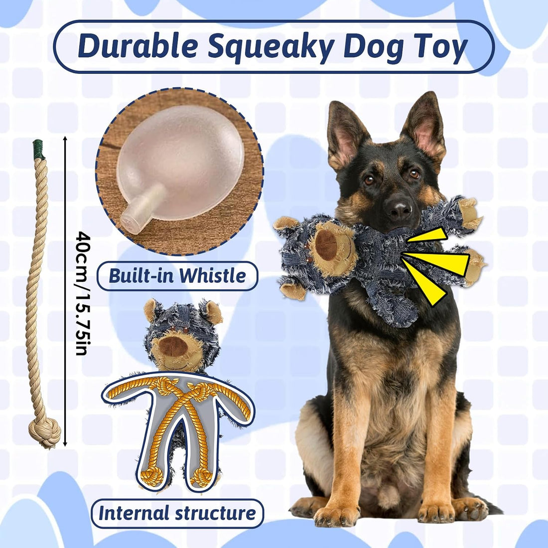 MAXBECK Dog Companion for Heavy Chewers- Indestructible Robust Bear