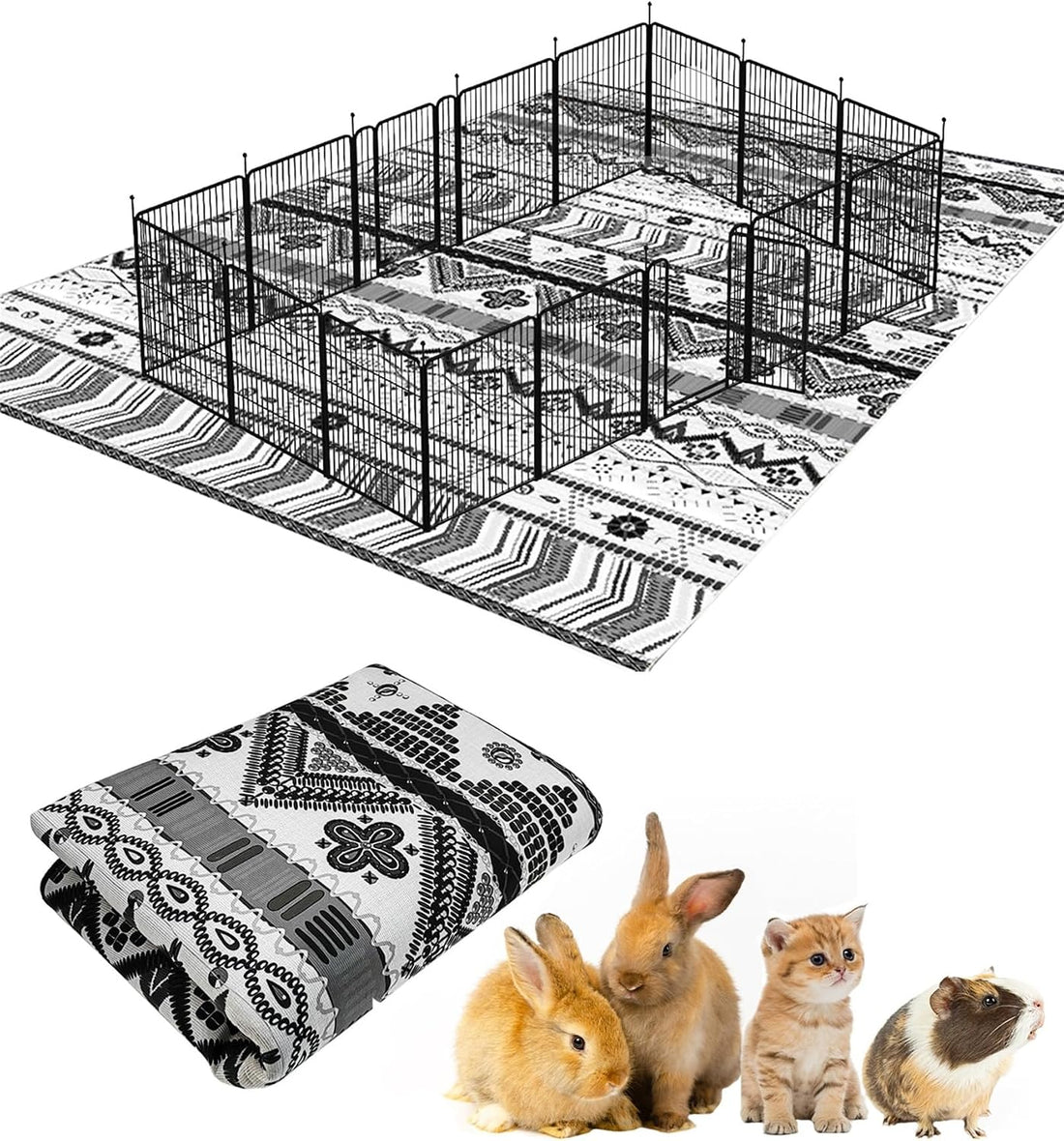 BNOSDM 78.7 in Rabbit Cage Liners Washable Reusable Bunny Bedding
