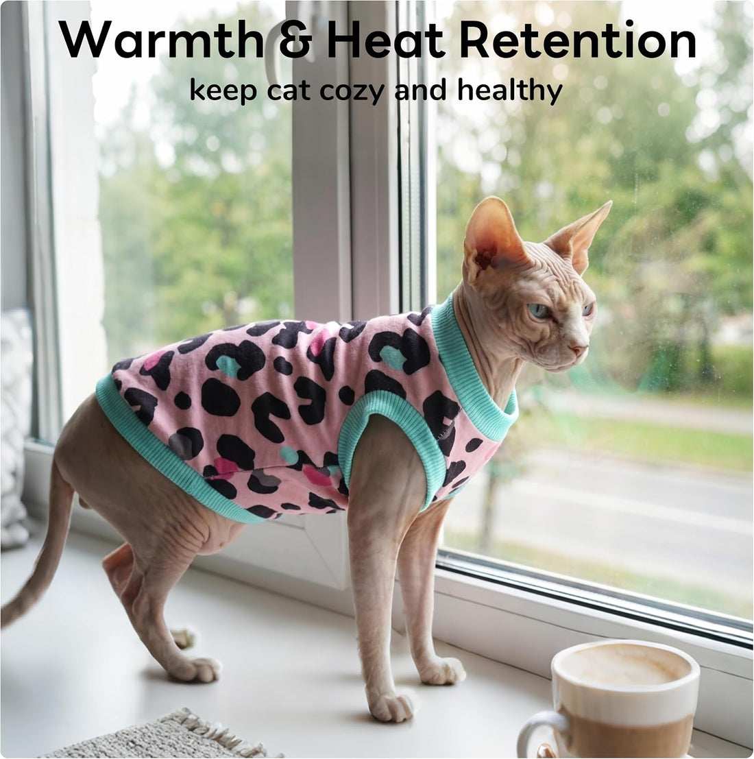 PUMYPOREITY Sphynx Cat Clothes - Soft & Stretchy Sweater Shirt, Pink