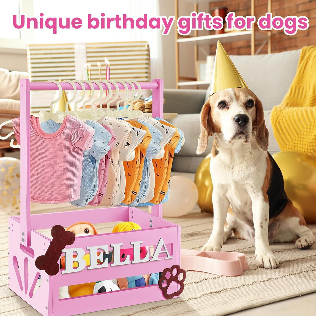 Teenyyou 20 x 13 x 9 Wooden Dog Closet Pet Wardrobe Crate Box