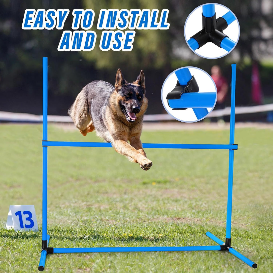 Shappy 4 Pcs Dog Agility Jumps Adjustable Height Hurdles with Bag