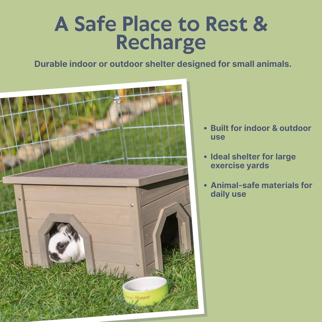 TRIXIE Indoor & Outdoor Small Animal Hideout Shelter for Rabbits