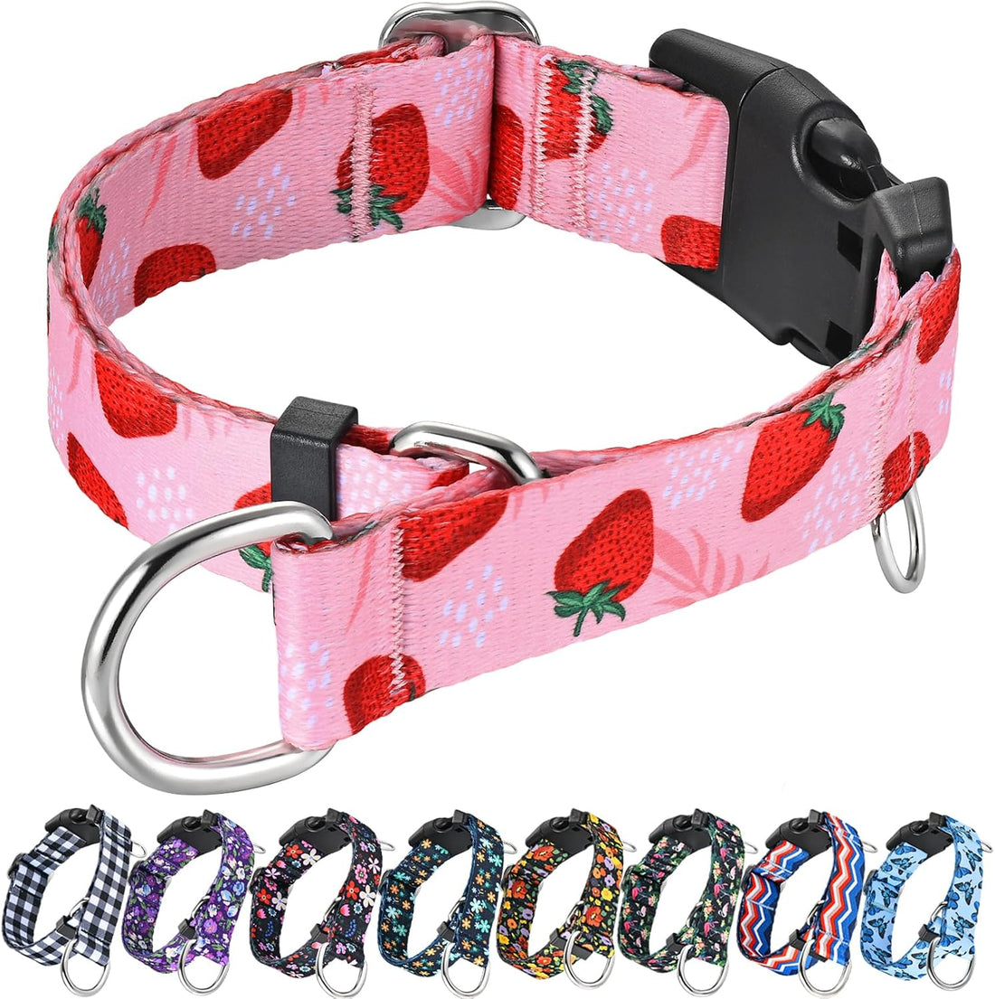 Martingale Collar for Dogs with Buckle Adjustable Nylon Slip No Pull