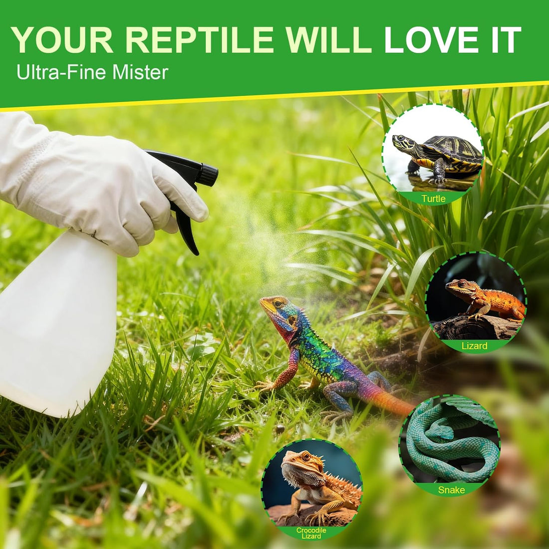 DukroukReptile Spray Bottle Adjustable Nozzle,500ml(17oz)