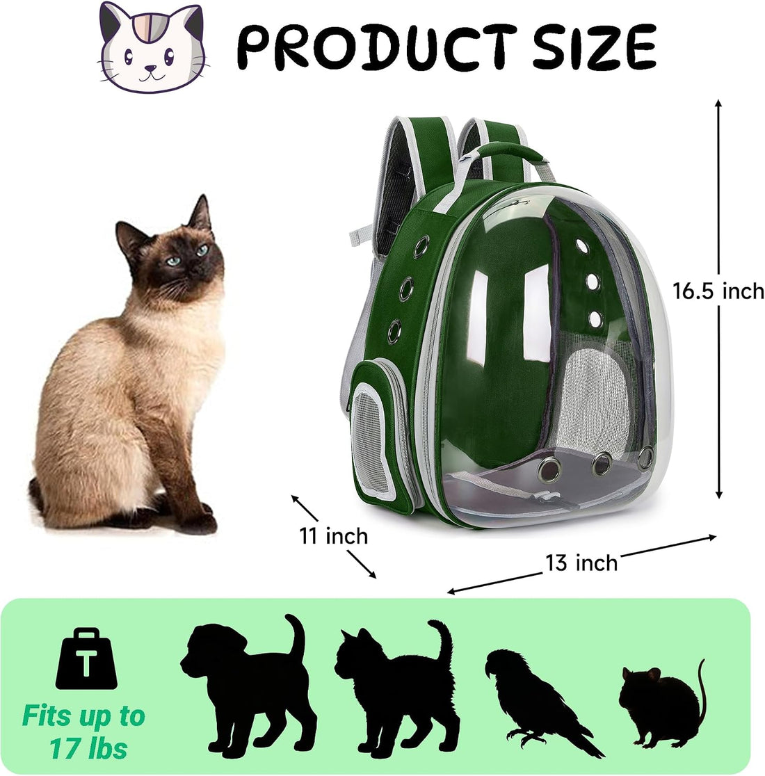 Cat Backpack Carrier Bubble Carrying Bag