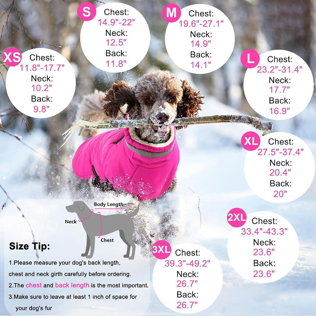 Dogcheer Dog Winter Coat with Harness