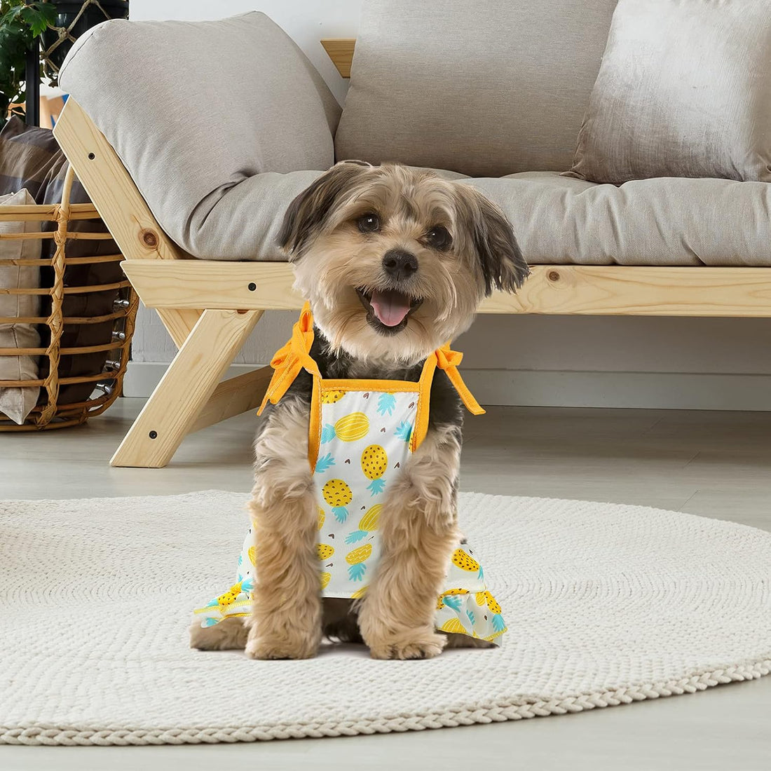 Frienda 4 Pieces Dog Clothes Set Include 2 Pcs Cute Pet Dress Lovely