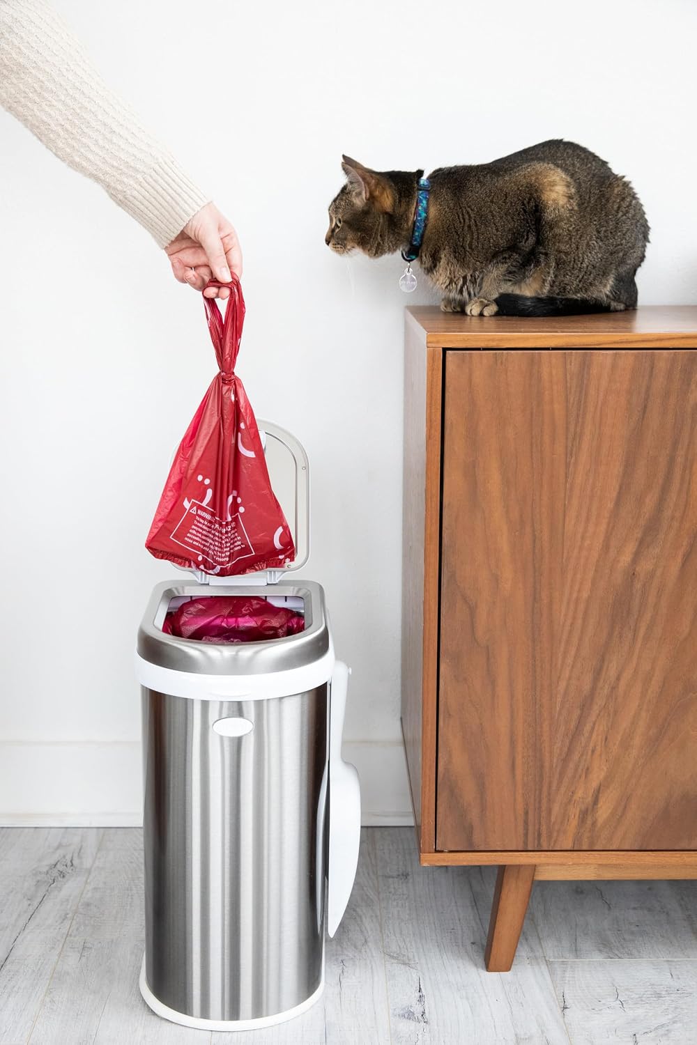 Ubbi Pet Waste Pail, Chrome
